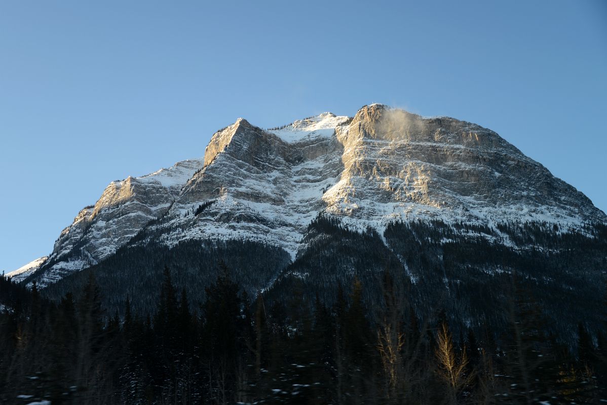 13 Pigeon Mountain From Trans Canada Highway Early Morning In Winter Near Canmore On The Way To Banff